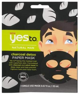 Innovation implications: increasingly sophisticated male beauty items YesTo Natural Man charcoal mask Formulated with charcoal and witch hazel.