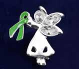 Green Ribbon Pins Angel By My Side Pin. This is truly a beautiful pin.