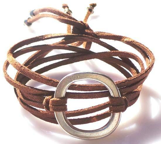 Jewellery CARMAN A wrap around suede leather bracelet, can also be