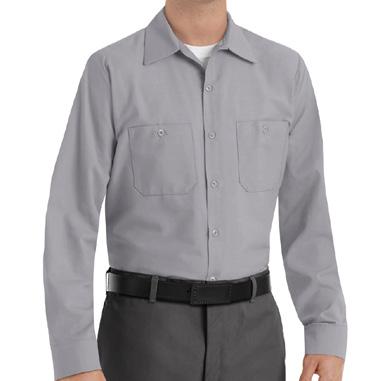 finish Features: Two-piece, lined collar with sewn-in stays Closure: Six-button front with gripper at