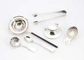 hand mirror and two combs, AF, a silver plated mesh hand handbag, meat stand, a pocket burner and four brass dishes (17)