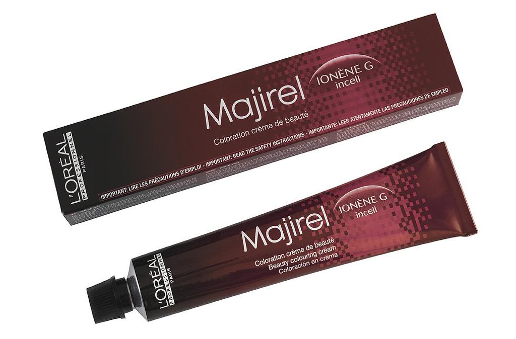MAJIREL MAJIREL 100% white hair coverage. 10 reflect families ideal for subtle blondes to vibrant colours. Fresh, light floral fragrance. MAJIROUGE Ultimate intense reds.