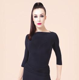 With ¾ length sleeves and neat slash neck this top provides a sophisticated look.