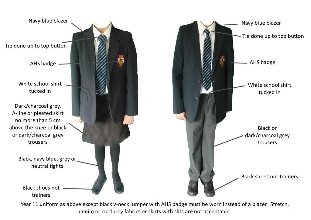 Years 7 to 10 1. All students of years 7, 8, 9 and 10 must wear a navy blue blazer with the school badge. 2.