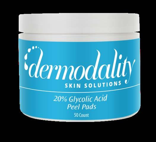 20% glycolic acid pads acne and anti-aging treatment Exfoliates dead skin cells Helps stimulate collagen
