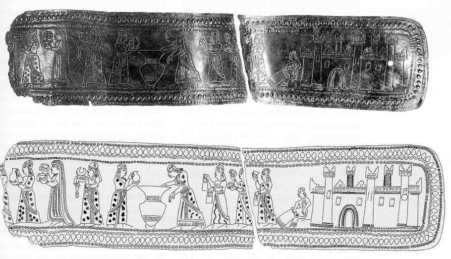 5. Elements for a Comparative Study of Textile Production and Use 119 Fig. 5.6: Urartian belt. Detail of attendants of the Queen (8th century BC). Ziffer 2002, fig. 4.