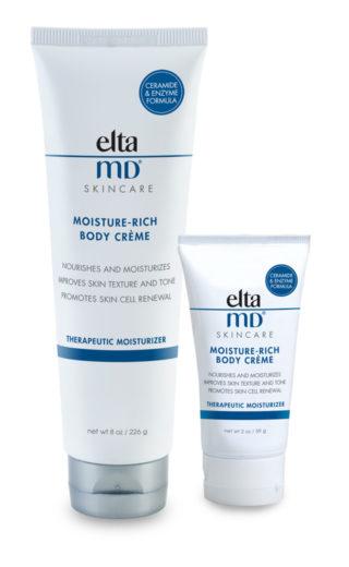 EltaMD Moisturizers and Cleansers: EltaMD Moisture-Rich Body Crème EltaMD Moisture-Rich Body Crème infuses compromised and dry, flaky, sensitive skin with long-lasting moisture and essential