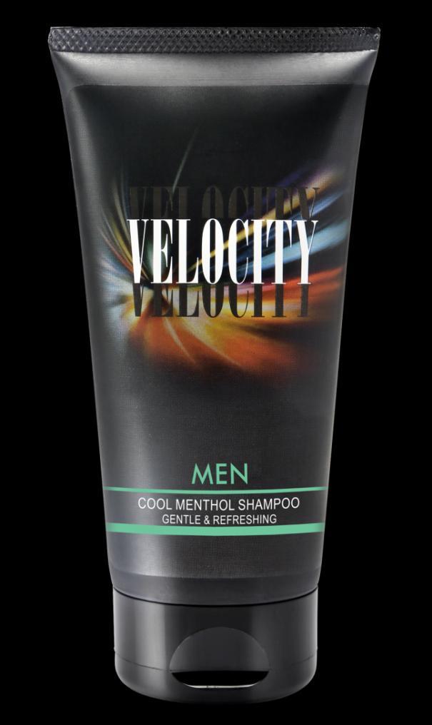 VELOCITY COOL MENTHOL SHAMPOO GENTLE & REFRESHING Gently cleanses excess oil and gives a refreshing cooling effect on scalp. It helps to nourish and reinforce hair strands.