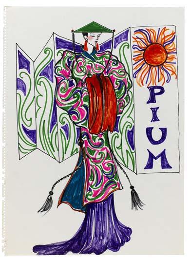 Research sketch for the launch of Opium, circa