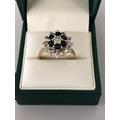 Approx 2g 70-85 128. 9ct Emerald & diamond ring.