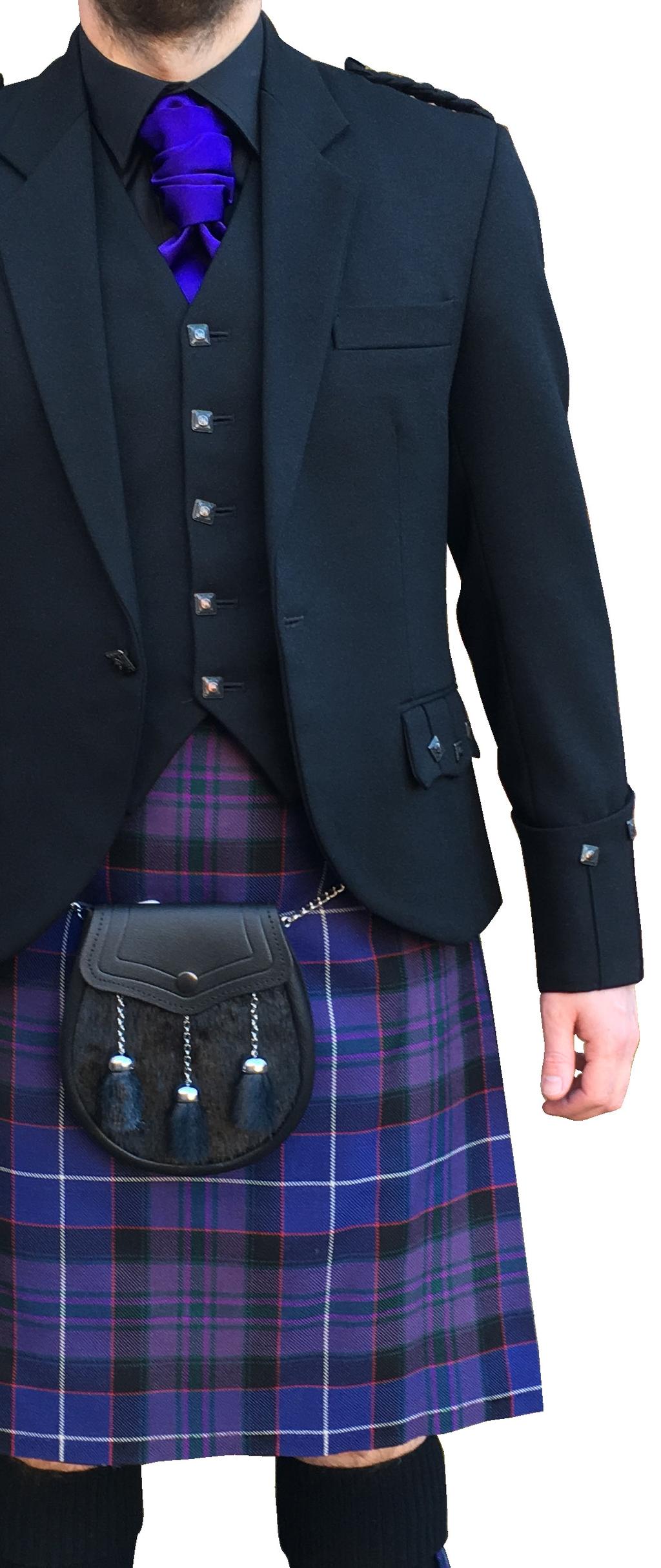 Black Button Argyll Outfit 75 Black Galloway Tartan Western Isles Tartan