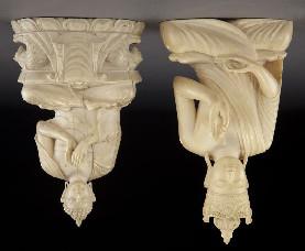 296 (2) Chinese Qing carved ivory Buddha.