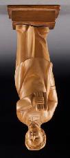 5"W, Circa - 18th - 372 Chinese Cultural Revolution carved boxwood figure depicting a