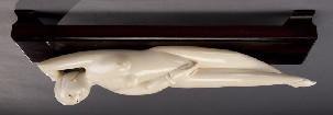00 46 Chinese carved ivory doctor's lady, regulations prior to bidding) raised on a hard wood stand.