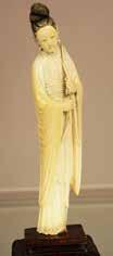 Lot # 85 - Antique Chinese Ivory statue of woman. Ca. 1910. 13 t. Est. $375-$550. Lot # 86 - Antique Chinese Ivory statue of woman. Ca. 1900. 13 t. Est.$500-$800.