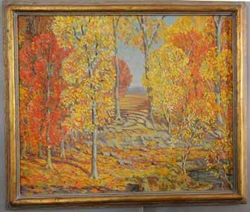 Lot #139 - Autumn Afternoon oil on board, David Stirling, artist