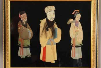 Lot #172-20th Century Chinese oil on paper of a religious