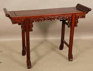 Lot #206 -Chinese rosewood low table, floral carved skirt with carved