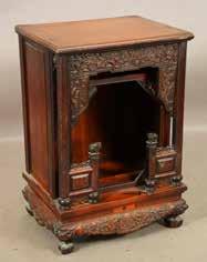 Lot #207 - Antique Chinese side cabinet with carved front and
