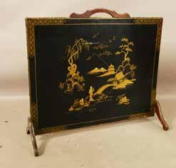 Lot #214 - Scenic carved Chinese trunk, camphor wood lined,