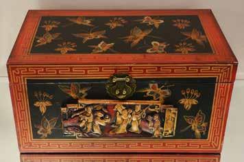 Lot #224 - Chinese red lacquered decorated box,