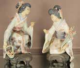 Lot#14- Two LLADRO Japanese figures of women. 8 x 7 t.