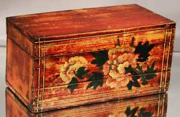 Lot #433- Lush us Japanese tea box, wood box with lift top, ca. 1920, 10 t x 9 d x 13 w.