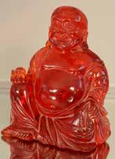 Lot # 75 - Chinese cherry amber statue. 11 t. Est. $125-$275.