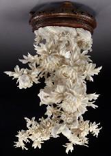 544 Chinese carved ivory statue regulations prior to bidding) depicting birds and flowers,