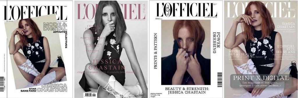 THE ANSWER A fashion cover story with Jessica Chastain plus a dedicated interview published in L OFFICIEL ITALY, FRANCE, NETHERLANDS, RUSSIA,