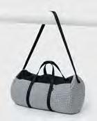Folds into a 10 in. circular pouch. 35" shoulder strap.