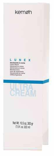 Lunex Decap Super Lunex Ultra Cream WHAT - Gradual cosmetic bleach cream with chamomile extract and keratin hydrolysate Application with a comb Application with foil With Sticky Mèches IDEAL FOR -