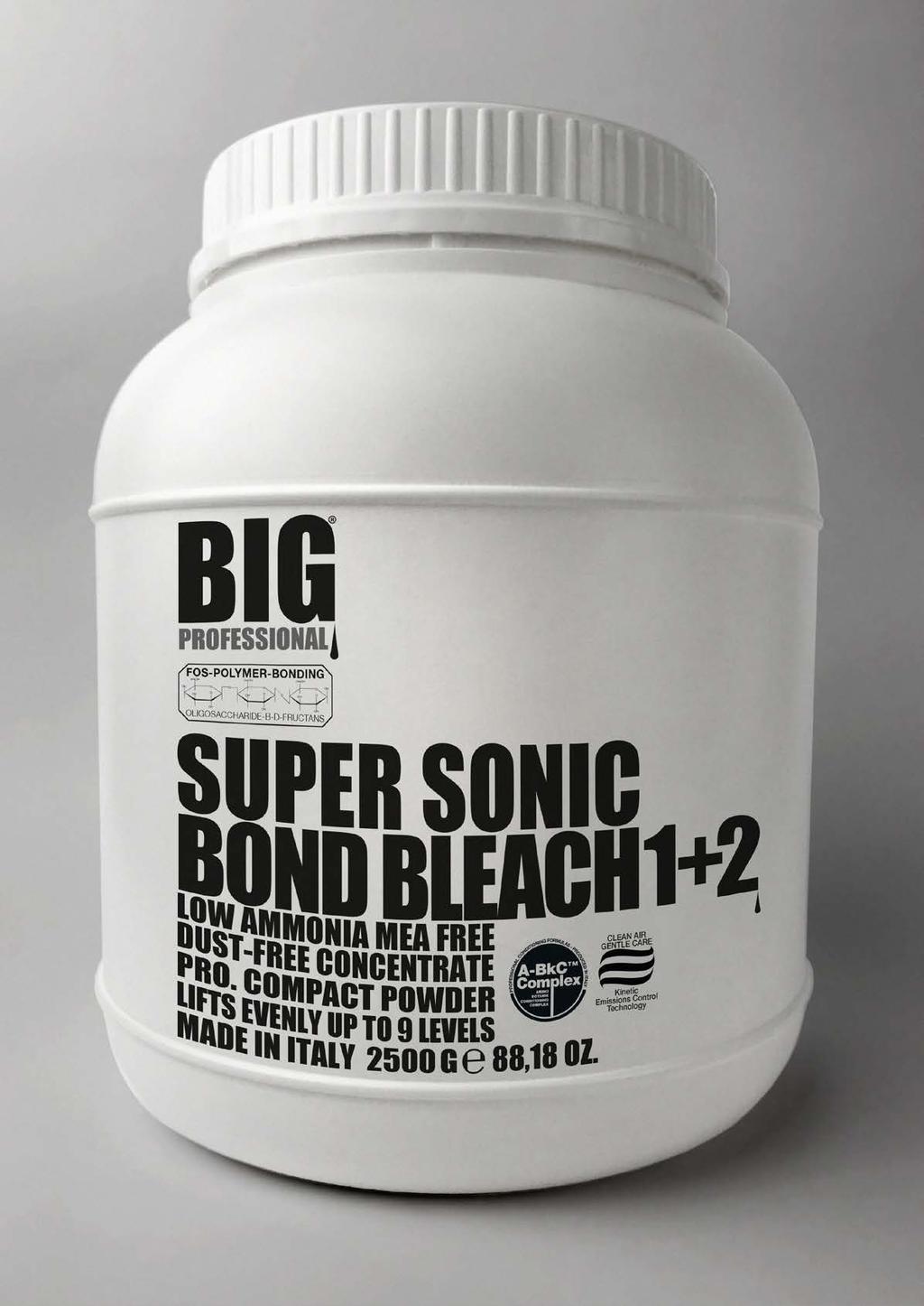 SUPER SONIC BOND BLEACH 1+2 Bleaches While Regenerating The Hair Fiber Restructures For Stronger, Healthier Hair Hydrates For More Elasticity Even & Consistant Results Less Agressive Maximum