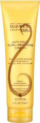 BAMBOO Smooth Curls Anti-Frizz Curl-Deining Cream CURL-DEFINING CREAM is a new styler specially formulated to protect the natural integrity of curls, creating bouncy, frizz-free locks.