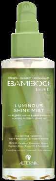 BAMBOO Luminous Shine Mist LUMINOUS SHINE MIST combines strengthening pure Organic Bamboo Extract with shine amplifying Organic Indian Gooseberry in a weightless finishing mist that polishes any hair