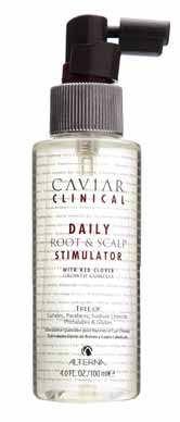Caviar Clinical Daily Root & Scalp Stimulator Step 2 of the Caviar Clinical 3-Part System, this daily, leave-in treatment helps stimulate the scalp with an energizing mix of vitamins and nutrients,