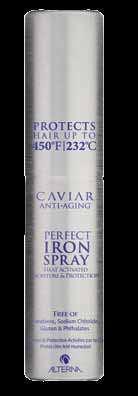 CAVIAR Perfect Iron Spray The ultimate protection against hot tools, Caviar Perfect Iron Spray protects each strand up to 450 F / 232 C.
