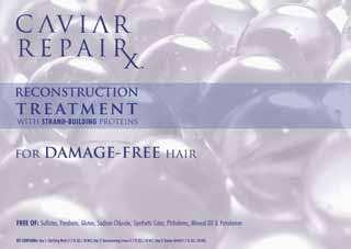 Caviar Reconstruction Treatment CAVIAR REPAIR x Reconstruction Treatment is a revolutionary 3-step professional system designed to reconstruct distressed hair and restore it to a healthy, damage-free
