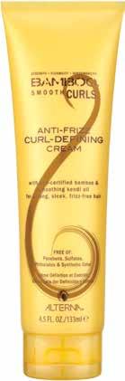 BAMBOO Smooth Curls Anti-Frizz Curl-Defining Cream CURL-DEFINING CREAM is a new styler specially formulated to protect the natural integrity of curls, creating bouncy, frizz-free locks.