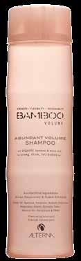BAMBOO Abundant Volume Shampoo & Conditioner ABUNDANT VOLUME SHAMPOO & CONDITIONER combine strengthening pure Organic Bamboo Extract and stimulating, phyto-nutrient rich Organic Maca Root in gentle