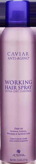 CAVIAR Working Hair Spray An ultra-dry brushable hairspray that provides pogressive control and soft styling.