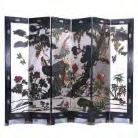 5 cm)} [Loose threads, not examined out of the frame] 264 Six-Panel Coromandel Folding Screen 20th Century {72 x 95 1/4 inches (182.