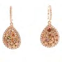 42 Pair of Diamond, 14k Rose Gold Drop Earrings.