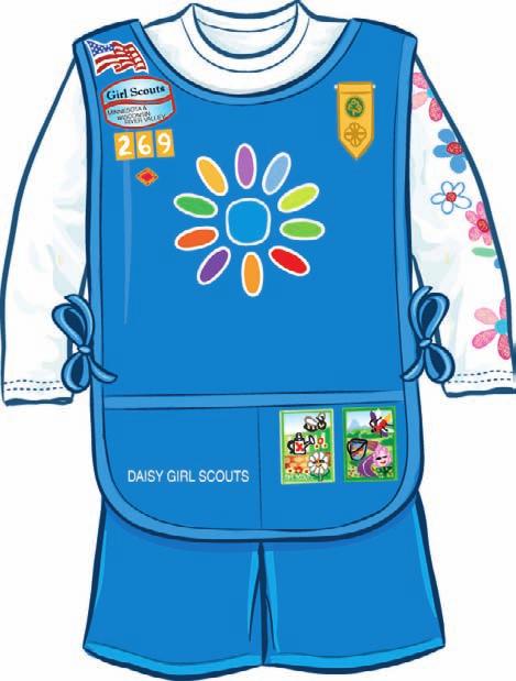 Girl Scout Daisy Vest Girl Scout Daisy Tunic. Daisy Insignia Tab. Daisy Membership Pin.