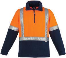 35% Polyester Lower - 320 gsm Warm soft 320 gsm fleece lining perfect for cold days Half zip construction so you