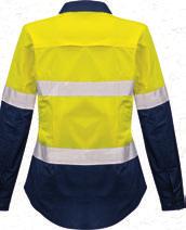 Weave Cotton Ripstop - 145 gsm 8-24 Mesh venting to increase breathability in the under arm, upper back and back side seam