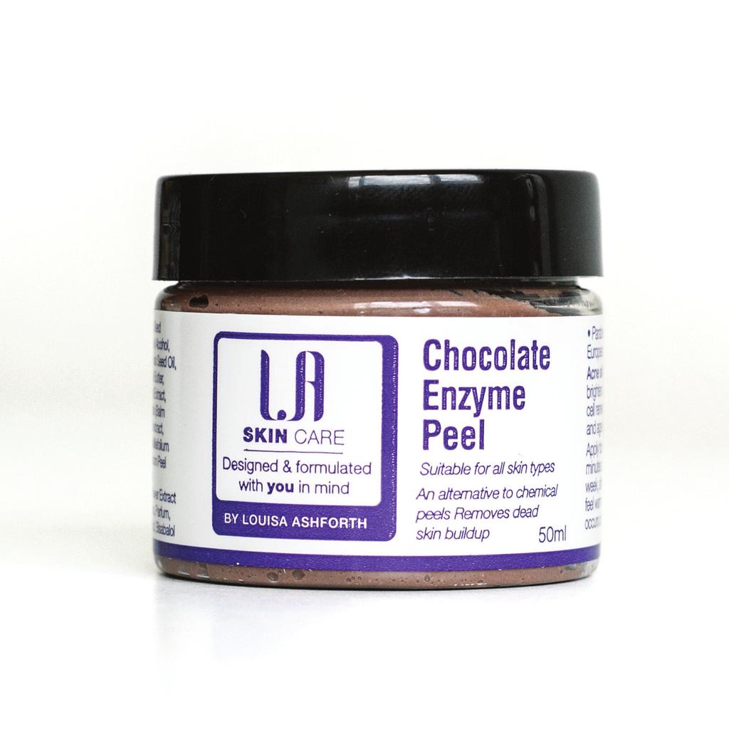 Step Three: Purify The LA Chocolate Enzyme Peel is a powerful mask which deeply penetrates the epidermis, helping peel away dead skin cells.
