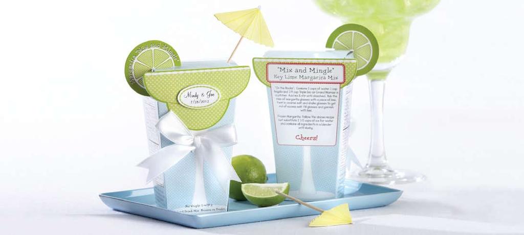 1. Mix & Mingle Key Lime Margarita Mix (Set of 6) Tropical design favor comes in DIY kit with simple