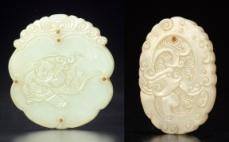 L: 7.5cm - 3" E : 800 / 1000 0011 CHINA - Strong stones White nephritis Pendant decorated in relief with a figure on a bridge