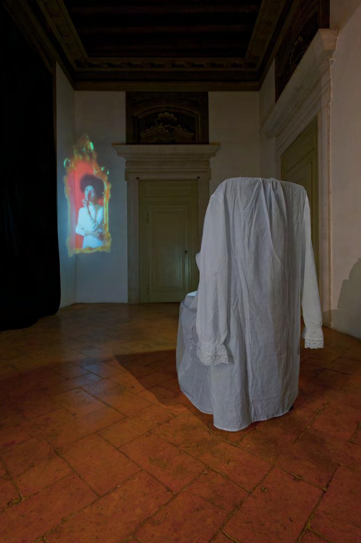 A ghostly materialization of the performance created for documenta13, 'Shut Up, Actually Talk' features the freak show performer Zalumma Agra pronouncing I Say I (Io dico Io), an extremely beautiful